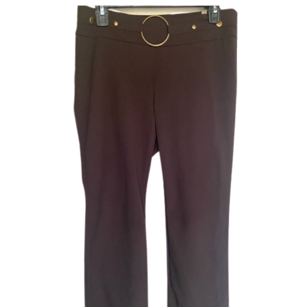 COPY - SOHO Women Brown High Waisted Buckle Trous…